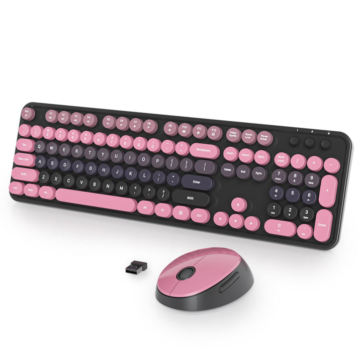 Kabellose Tastatur und Maus, 104 Schreibmaschinentastatur in Voller Grösse mit Nummernblock, 2.4 GHz