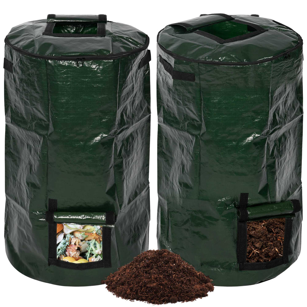 aleawol 2 Stück Stand up Komposter Garten 130 Liter Composter Garten Komposttonne Zylindrisch Schnel