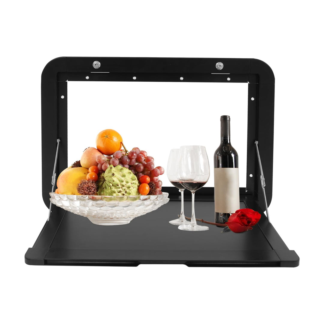 Wand Klapptisch für Wohnmobile mit 2 Paare Schlüssel, 60x42cm, Tragfähigkeit 20kg, Rechteckig, Dual-