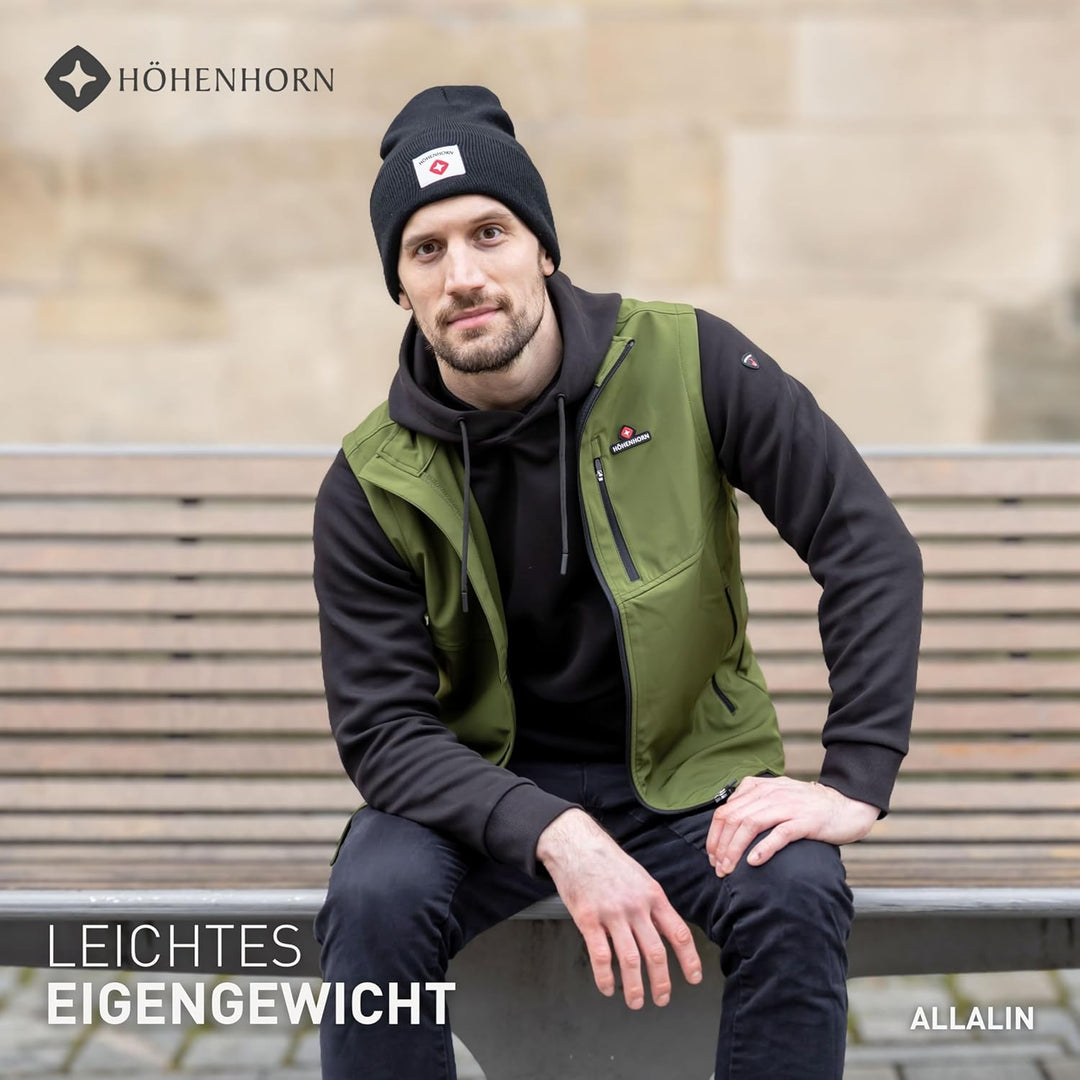 Höhenhorn Allalin Herren leichte Weste Softshell Outdoor Jogging Softshellweste Jacke S Grün, S Grün