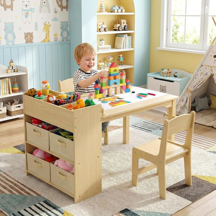 MAMIZO Kindertisch mit 2 PCS Stühlen, Maltisch & Basteltisch Kinder, Tisch & Stühle Kinderzimmer Set