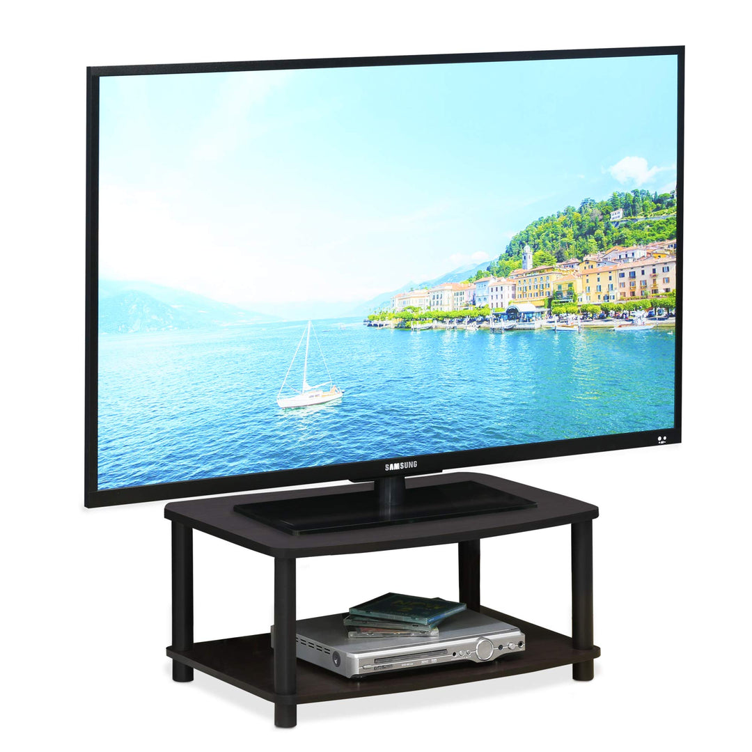 Furinno kleiner TV-Schrank mit 2 Ablageflächen, Dunkle Walnuss, 40.13 x 60.45 x 27.94 cm, Dunkle Wal