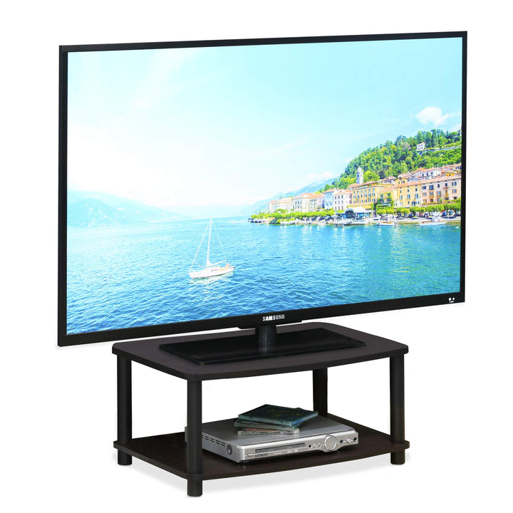 Furinno kleiner TV-Schrank mit 2 Ablageflächen, Dunkle Walnuss, 40.13 x 60.45 x 27.94 cm, Dunkle Wal