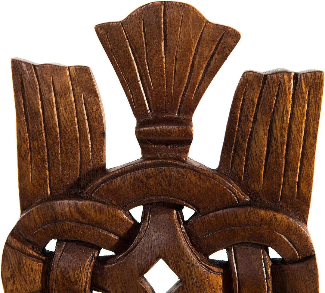 Windalf Wandbild Hugin 30 cm Wikinger Rabe Raben Deko Vikings Handarbeit aus Holz