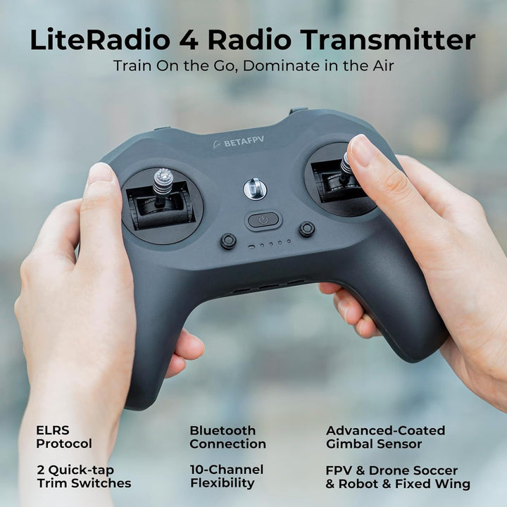BETAFPV LiteRadio 4 Funksender Fernbedienung mit 5D-Trimmschalter, 10-CH Bluetooth-Verbindung, FPV-S