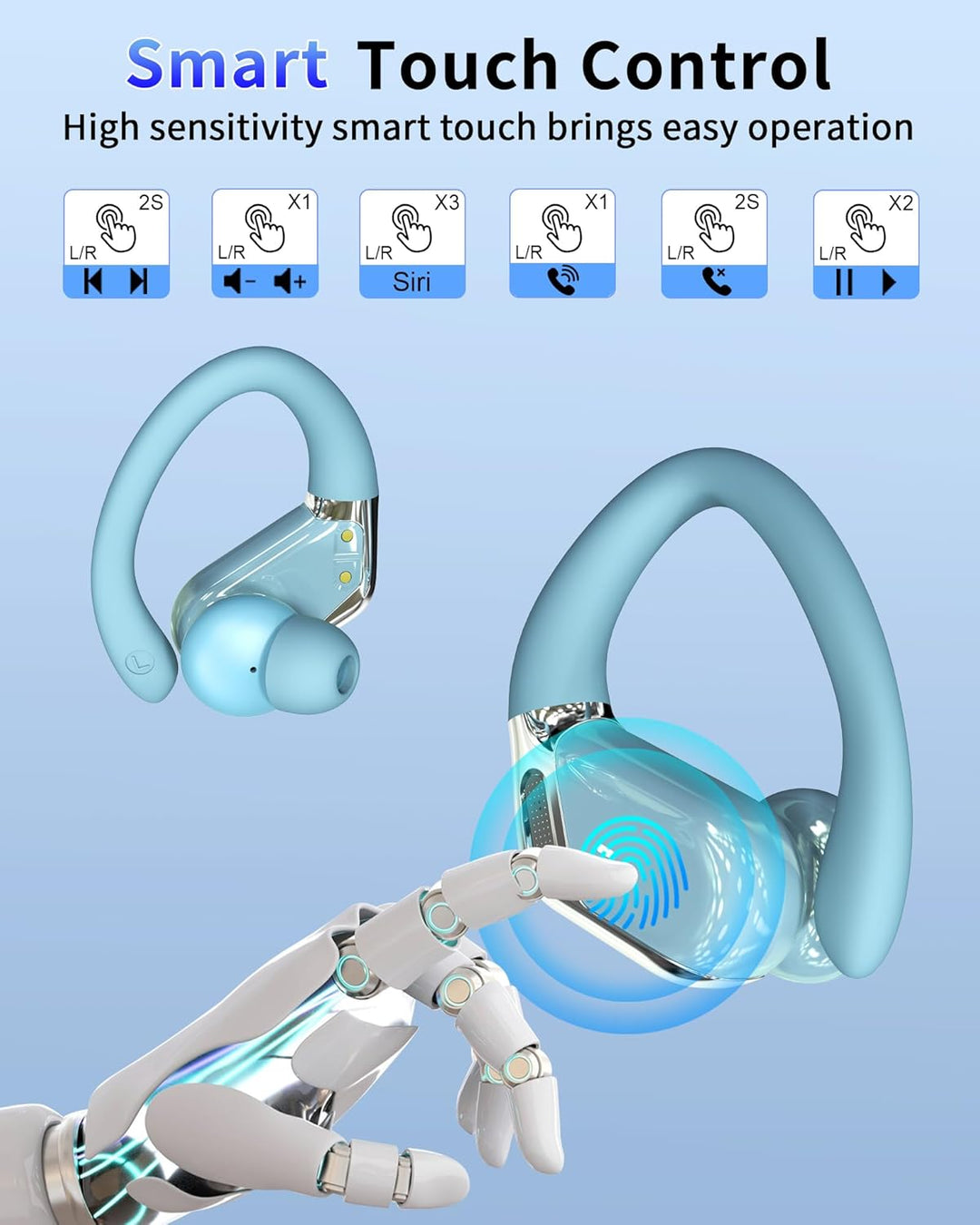 Matast Bluetooth-Ohrhörer blau, blau