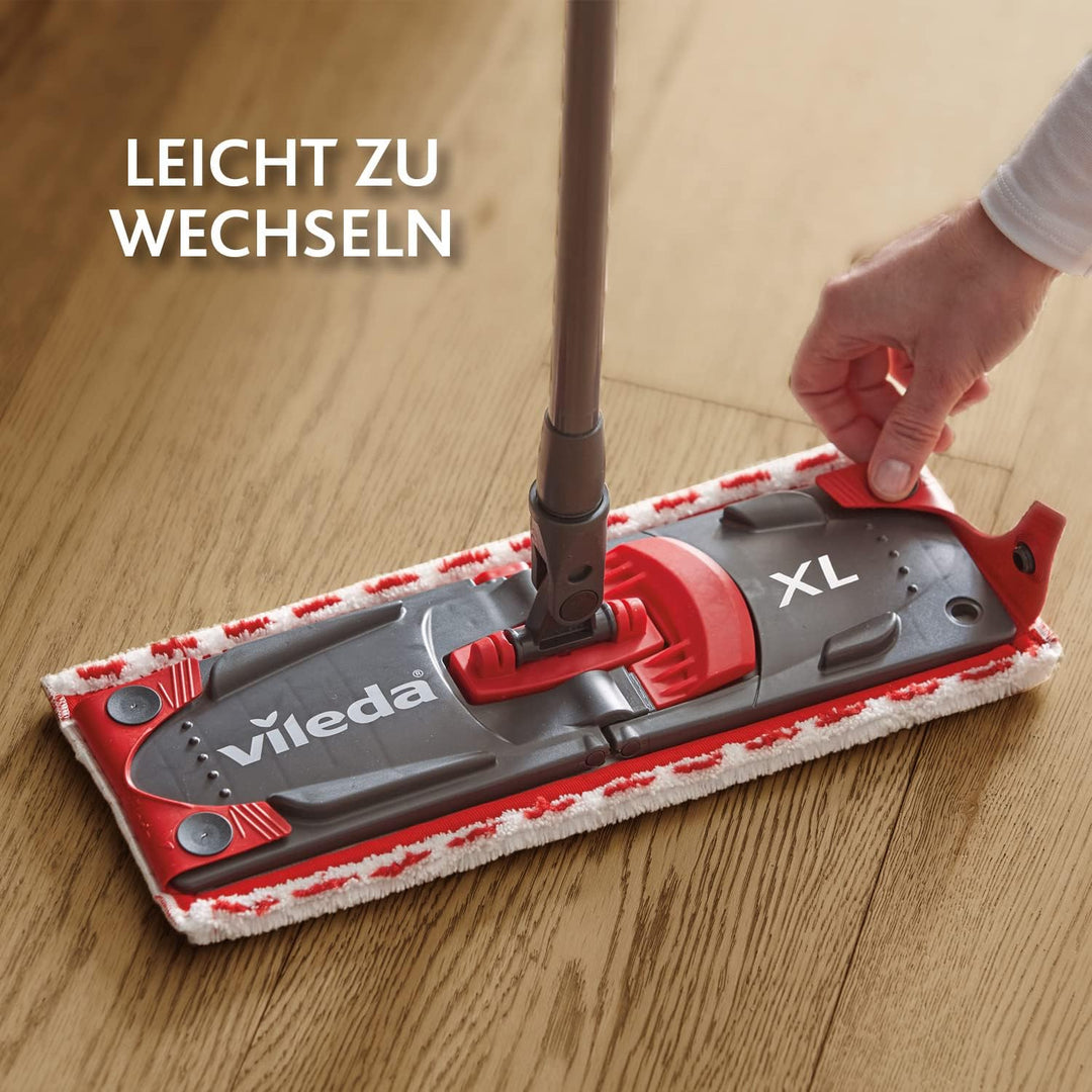 Vileda ULTRAMAX XL Bodenwischer Komplett Set, extra breiter Wischmopp mit Stiel, Mikrofaserbezug und