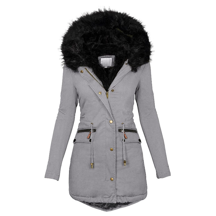 Fannyfuny Steppjacke Damen Winter, Warmer Lang Winterjacke Gefüttert Fleece Daunenjacke Baumwolle El
