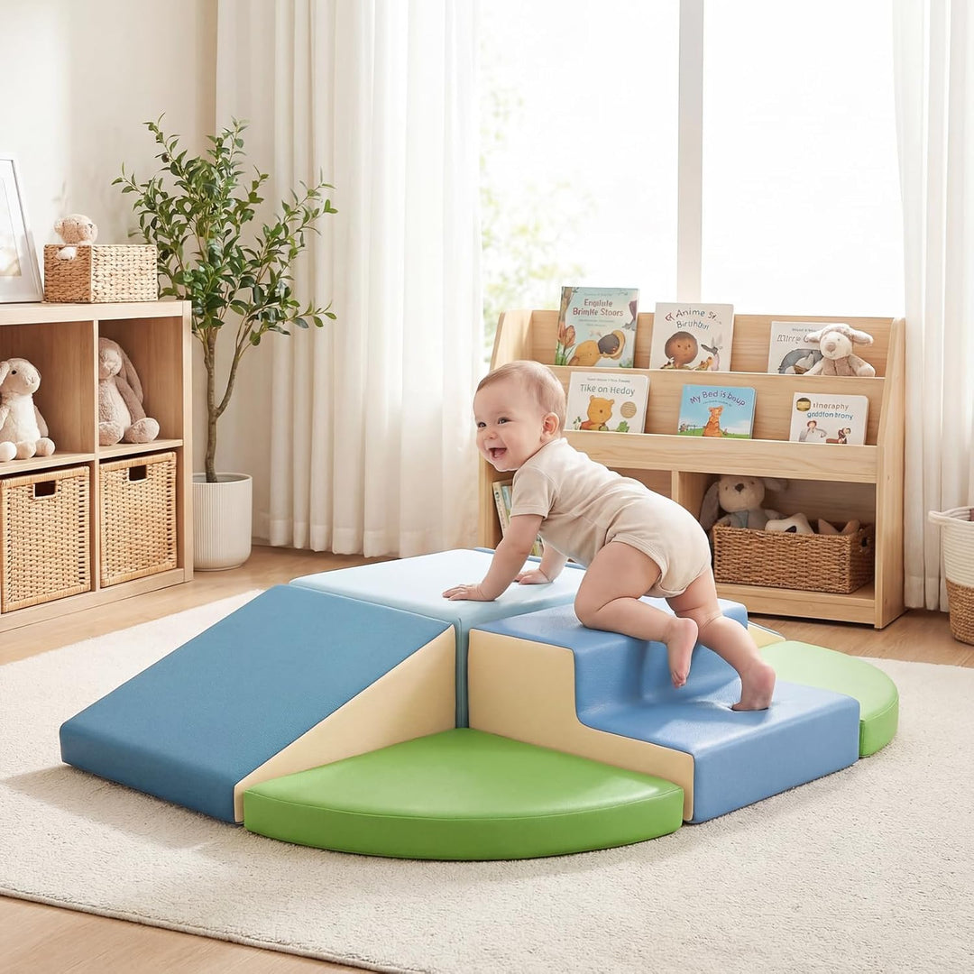 Schaumstoff Bausteine Kinder Klettern Indoor - 6 PCS Softbausteine Riesenbausteine für Baby Motorik