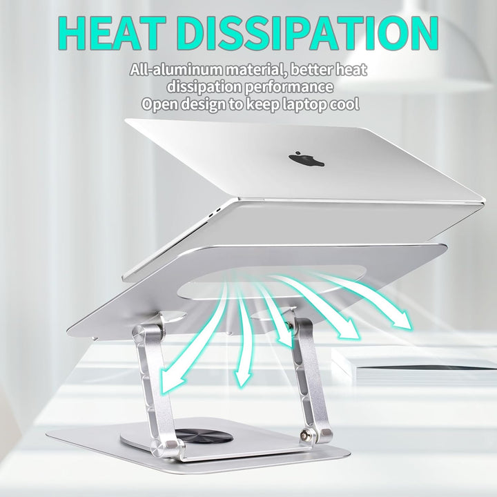 Crumya Laptop Ständer – Ständer aus Aluminiumlegierung,360 Grad Drehbar,PC,Faltbar,Ergonomisch,Höhe