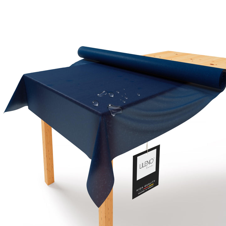 LILENO HOME Tischdeckenrolle 1,10 x 25 m - Tischdecke Dunkelblau aus Vlies - Stoffähnlich, abwaschba