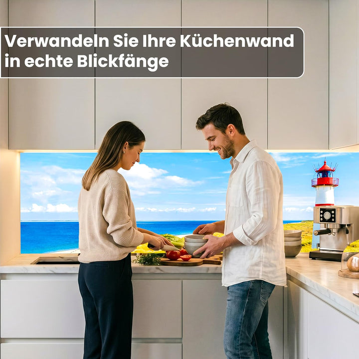Küchenrückwand Folie Selbstklebend Leuchtturm 180 x 60 cm | Klebefolie - Dekofolie - Spritzschutz fü