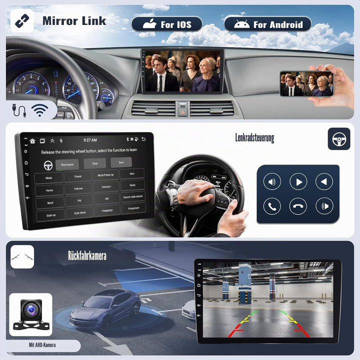 SIXWIN 8-core 4+64G Android 15 Autoradio für BMW X3 E83 (2004-2012) mit Carplay Android Auto, 9&