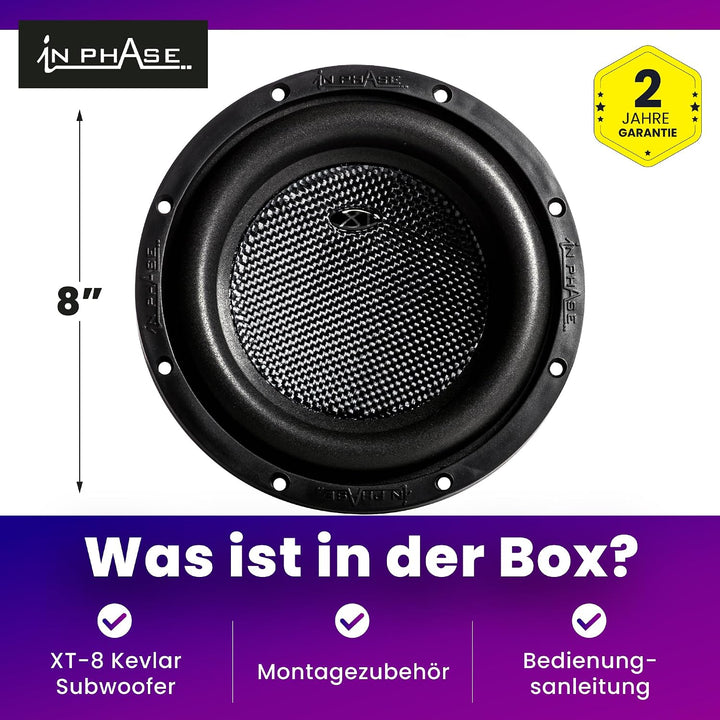 In Phase XT - 8 20.32 cm 1000W Peak Power Subwoofer XT-8, XT-8