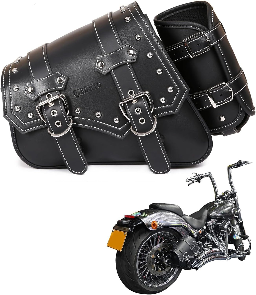 Motorrad-Satteltaschen– Satteltaschen Softail PVC Leder für Harley Sportster Wasserdicht,seitliche W