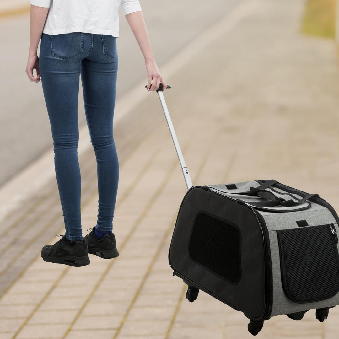 Trixie 28949 Trolley, 34 × 43 × 67 cm, schwarz/grau L 67 x B 34 x H 43 cm, L 67 x B 34 x H 43 cm