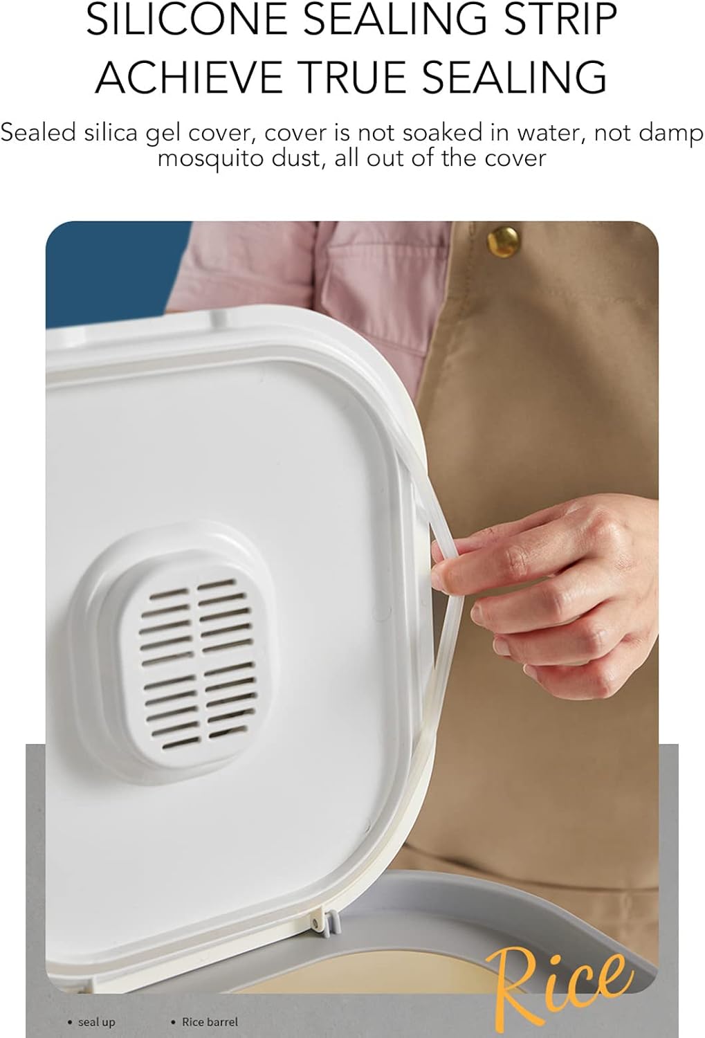 Küche Reisspender Bucket 10 kg Haushalt Versiegelter Getreidespender Vorratsbehälter für Trockenfutt
