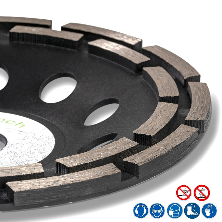 Diamant Schleiftopf 180 mm für Beton, Estrich, Stein uvm. - Diamant Schleifscheibe zum Fliesenkleber