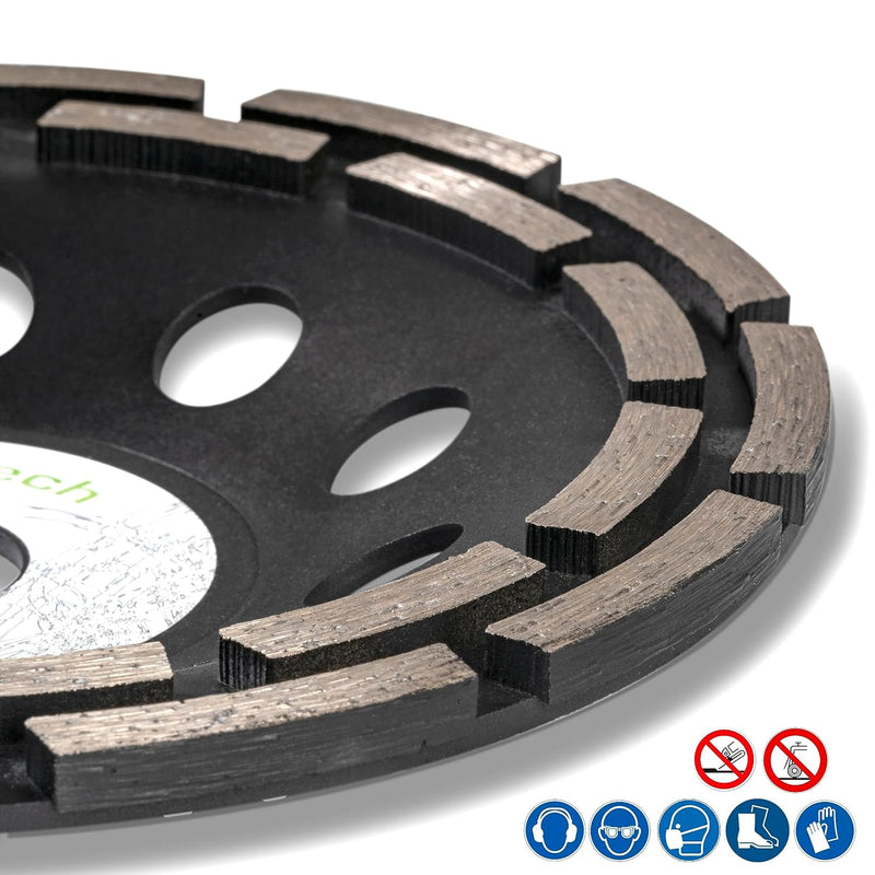 2x Profi Diamant Schleiftopf 180 mm für Beton, Stein, Fliesenkleber uvm. - Beton Schleifscheibe 180m