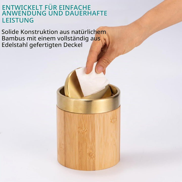 Mini Mülleimer mit deckel 1.3L, Bad Mülleimer, Abfalleimer，kosmetikeimer，Tischmülleimer，Abfalleimer