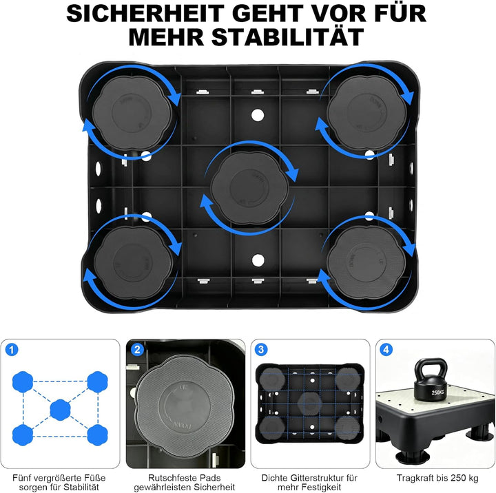 rutschfest Halbstufe, Nachleuchtende Trittstufe, Höhenverstellbarer Tragbare Tritthocker Max 250 Kg,