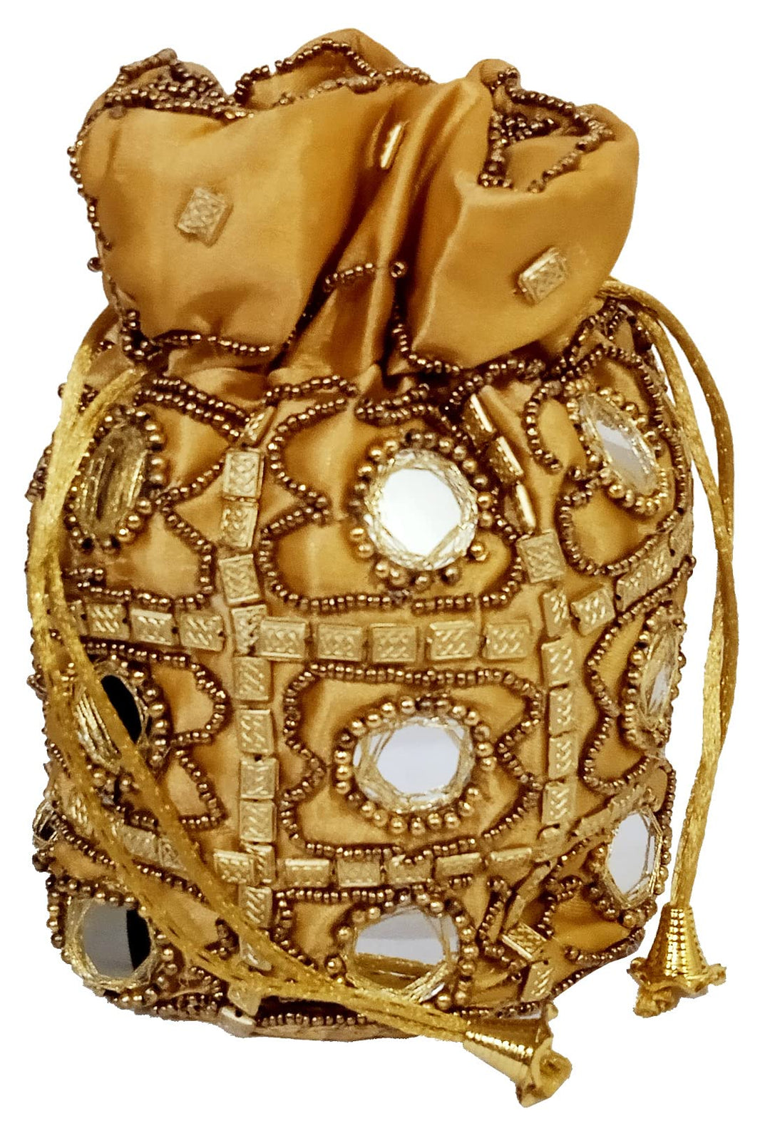 Purpledip Potli Bags Drawstring Purse (Potli02$) Einheitsgrösse Gold, Einheitsgröße Gold