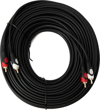 System-S Cinch 2 RCA Kabel 30 m Stecker zu Stecker Stereo AV Adapter in Schwarz