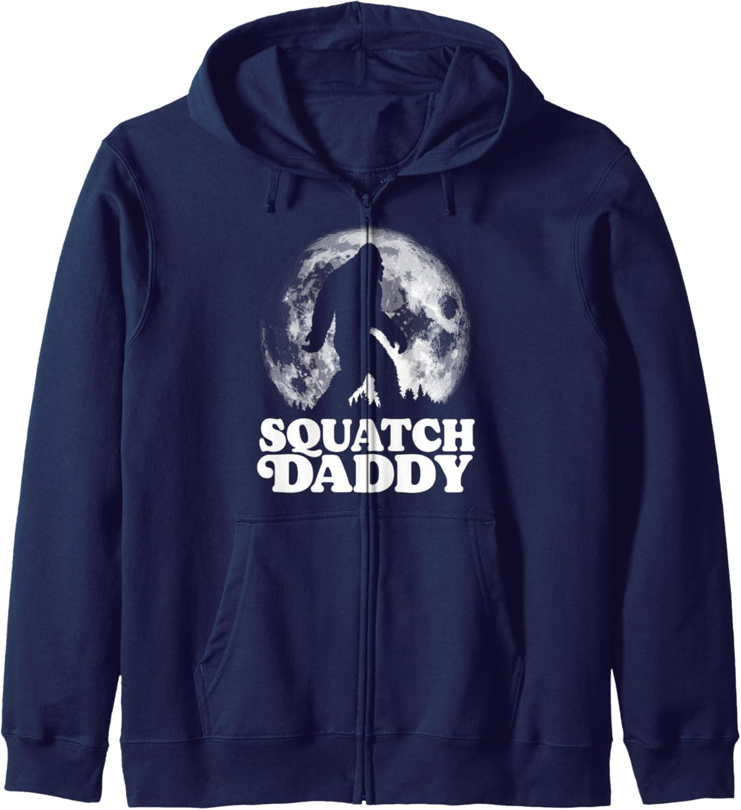 Squatch Daddy! Funny Bigfoot at Night Moon Graphic Kapuzenjacke