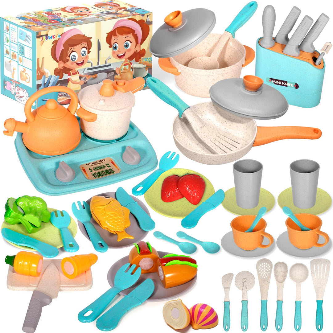 48 Stücke Kinderküche Zubehör, Spielküche Zubehör, Matschküche Kinder Outdoor, Küchenzubehör Kinder,