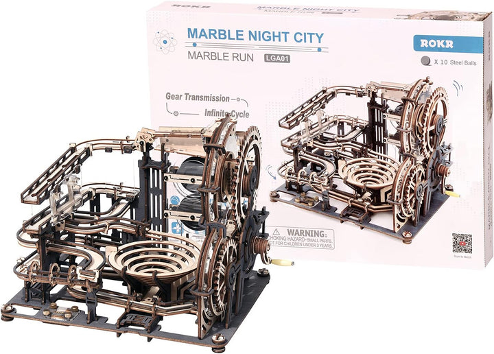 ROKR Puzzle Modell Kits Mable Run Modellbau Holz Spielzeug Jugend Erwachsene Kugelbahn mit Kugeln