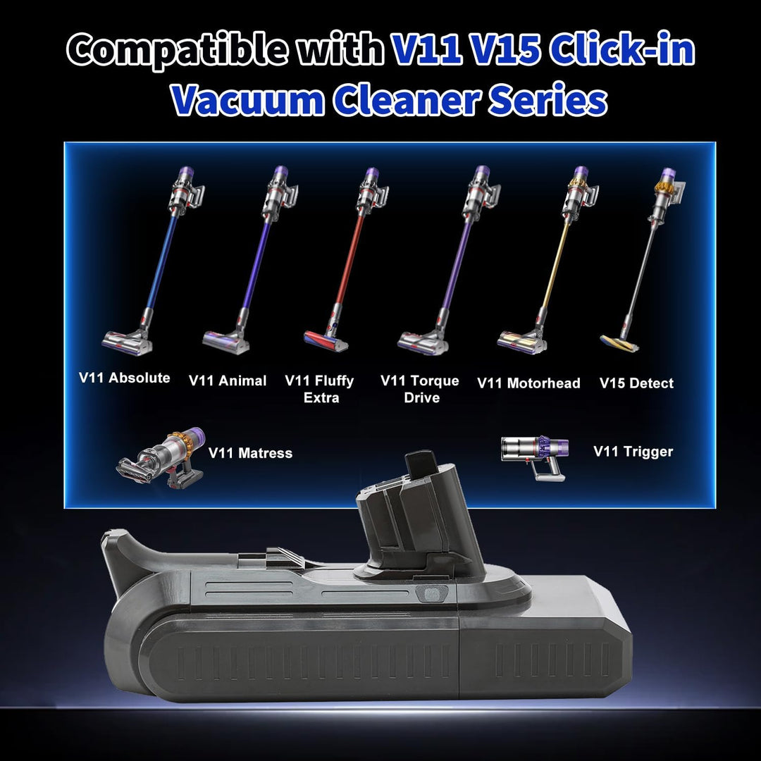 V11/V15 Battery Replacement for Dyson Click-in Battery Compatible with V11/V15/SV15/SV16/SV22 Series