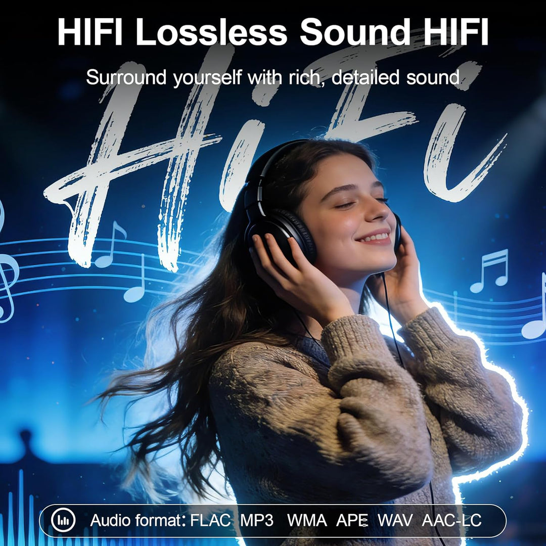64GB MP3 Player Bluetooth 5.2 - MP3-Player 2.4" Full Touchscreen Tragbarer MP3 Player mit Lautsprech
