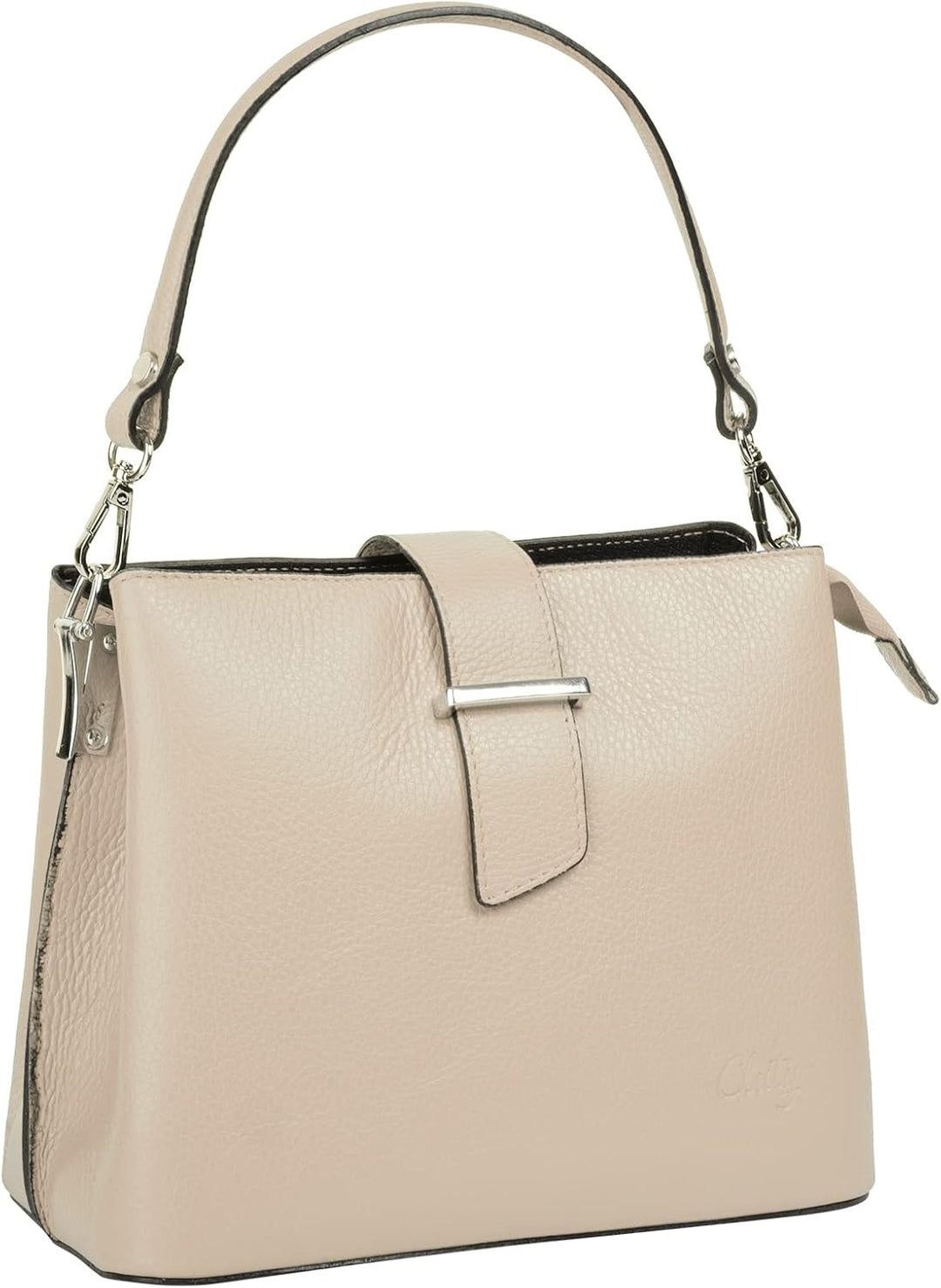 Handtasche Echt Leder Damen Made in Italy, Tragetasche, Umhängetasche, Abendtasche aus Leder 021791