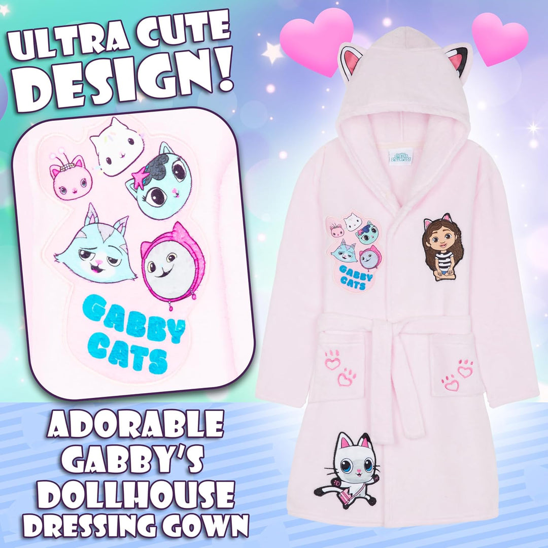 Get Trend Bademantel Mädchen, Flauschig mit Prints von Stitch und Angel, Barbie, Disney Prinzessinne