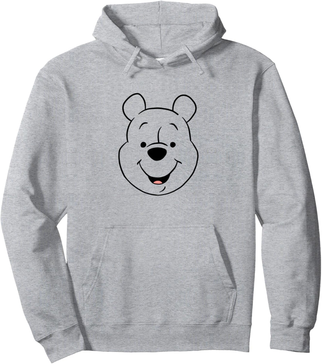 Disney Winnie The Pooh Big Face Smiling Outline Pullover Hoodie