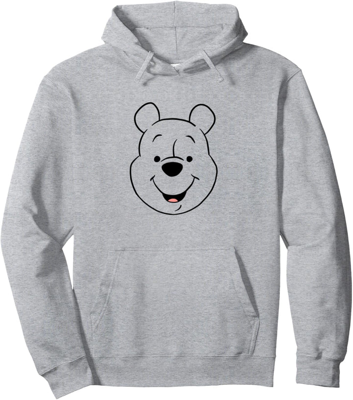 Disney Winnie The Pooh Big Face Smiling Outline Pullover Hoodie