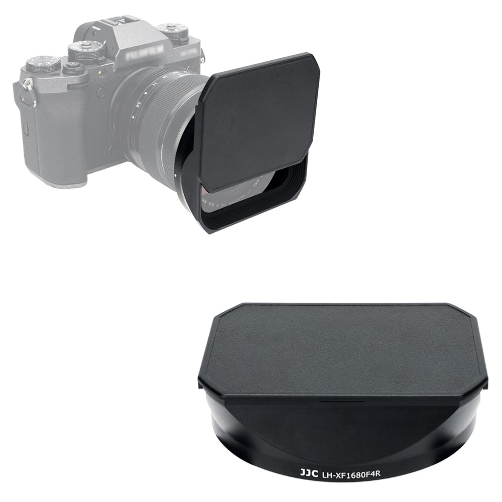 JJC Gegenlichtblende Schwarz für Fujifilm FUJINON XF16-80mmF4 R OIS WR Objektiv mit Schiebedeckel (7