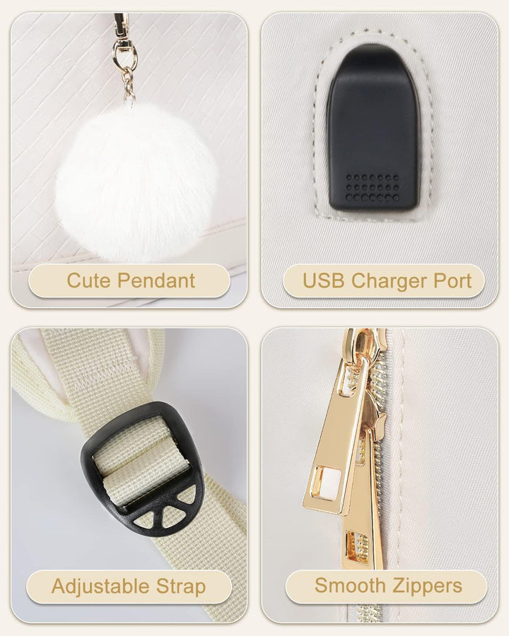 MATEIN Mini-Rucksack für Damen, modischer kleiner Geldbeutelrucksack mit USB-Ladeanschluss, leicht,