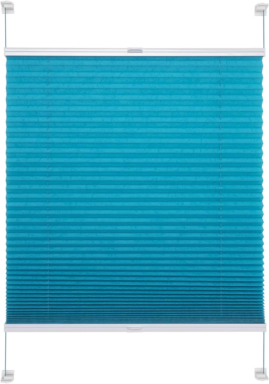 Liedeco® Plissee verspannt mit Klemmträger / 60 x 150 cm Blue Lagoon (blau) (Breite x Höhe) / lichtd