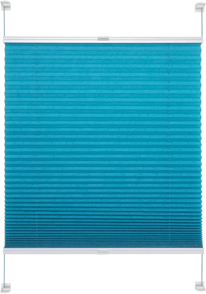 Liedeco® Plissee verspannt mit Klemmträger / 60 x 150 cm Blue Lagoon (blau) (Breite x Höhe) / lichtd