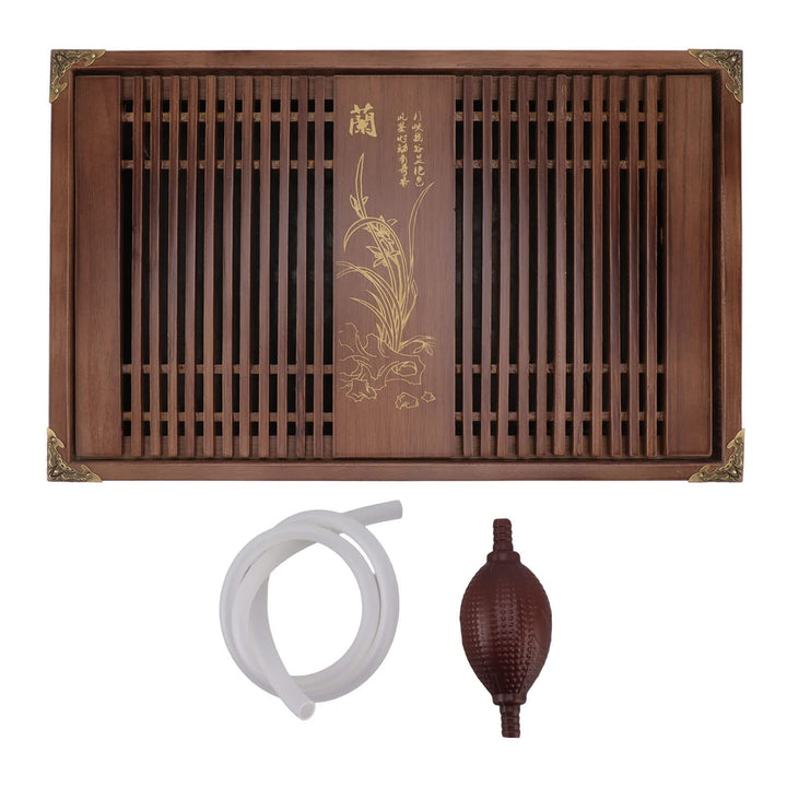 Restokki Kungfu-Teetablett, Abfluss, Wasserspeicher, Holz-Teetisch für chinesisches Gongfu-Tee-Servi
