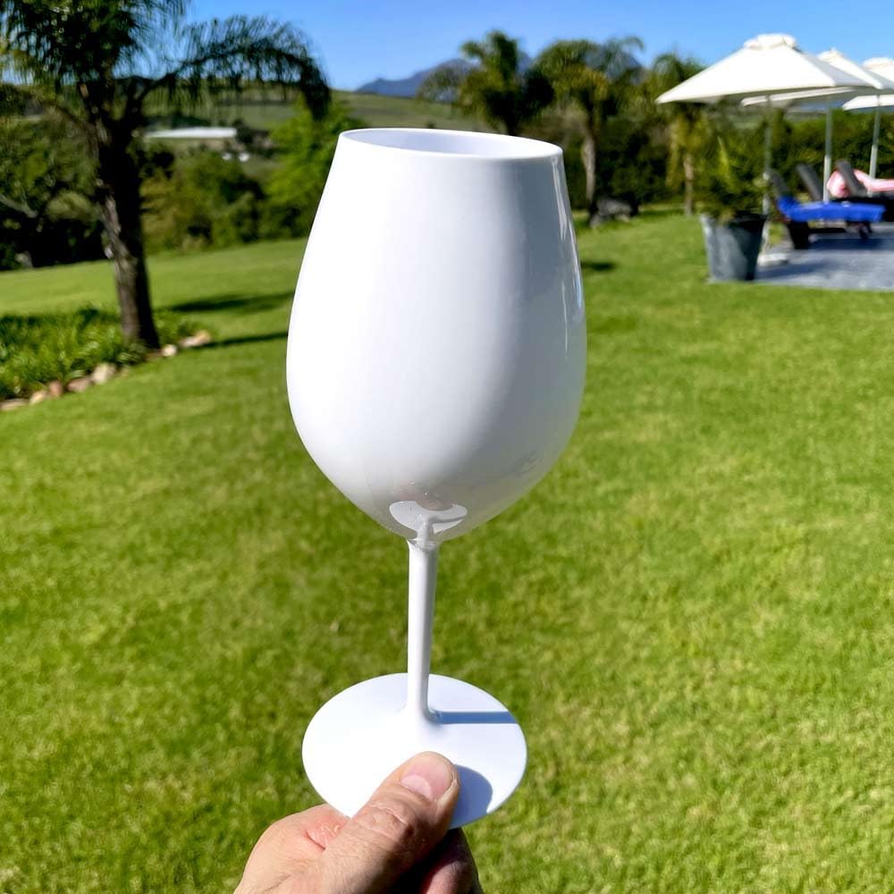 DoimoFlair Weingläser aus Kunststoff bruchsicher Weinbecher Sektgläser Plastik Weiss 51 cl. Set 6 St