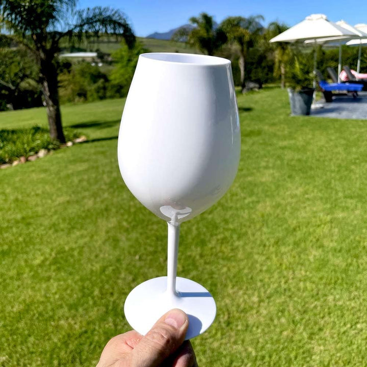DoimoFlair Weingläser aus Kunststoff bruchsicher Weinbecher Sektgläser Plastik Weiss 51 cl. Set 6 St
