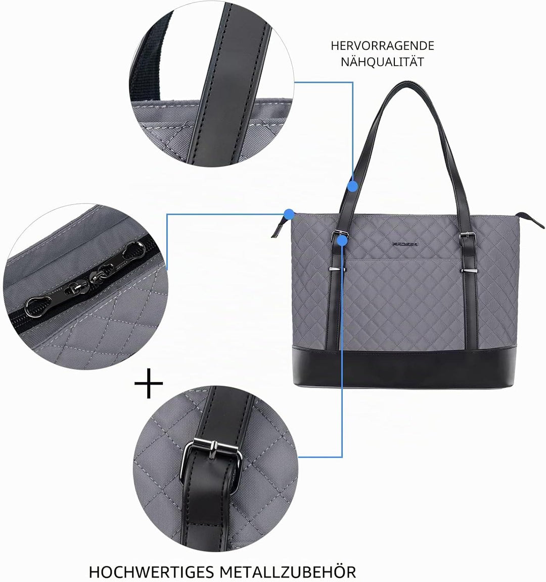 KROSER Laptop-Tragetasche für Damen, Arbeitstasche Geldbörse Lehrertasche 15,6 Zoll Laptoptasche Com
