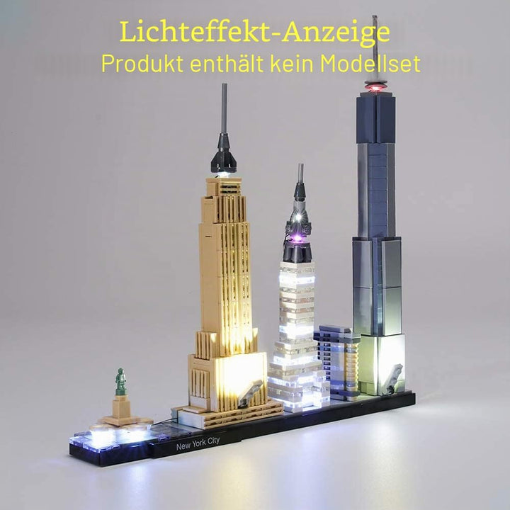 GEAMENT Verbesserte Version Licht-Set für New York City - Kompatibel mit Lego Architecture 21028 Bau