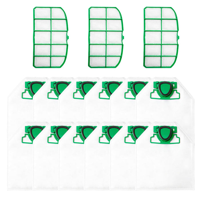 12 Stück Staubsaugerbeutel und 3 Fliter für Vorwerk VK200 FP200 Staubsaugerbeutel vk 200