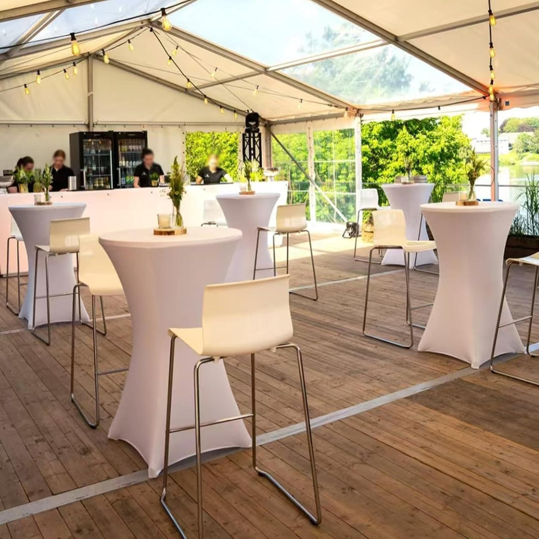 Pesonlook 8er-Set Stretch Stehtisch Husse für Bistrotisch Ø 70-75 cm Elegante,Verstärkung im Fussber