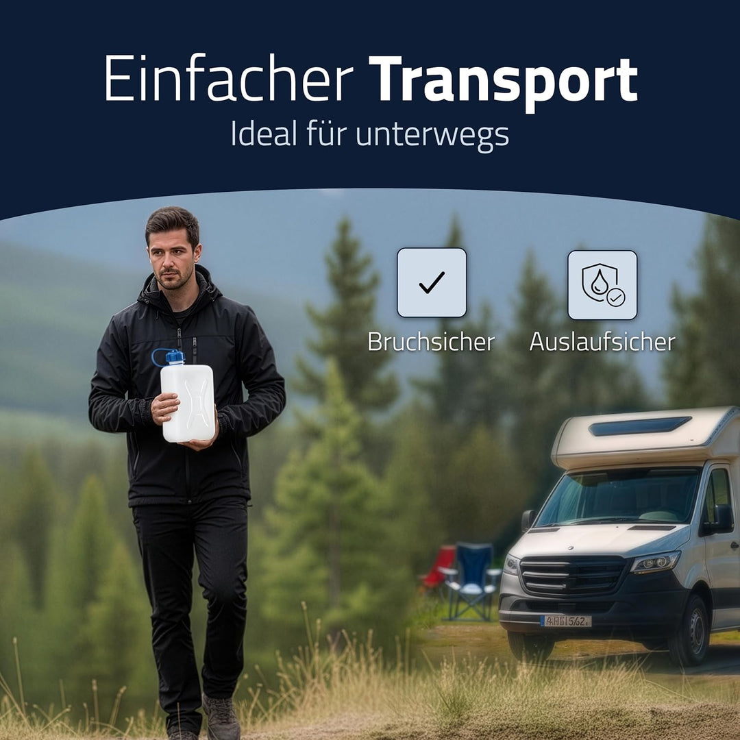 hünersdorff Wasserkanister ECO mit unverlierbarer Deckelverschraubung, 2 L, 810250 2 Liter Kein Zube