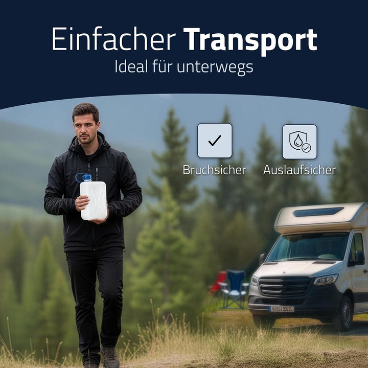 hünersdorff Wasserkanister ECO mit unverlierbarer Deckelverschraubung, 2 L, 810250 2 Liter Kein Zube