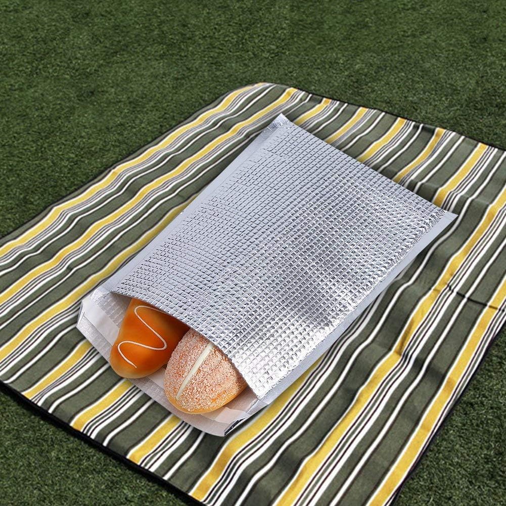 Dilwe Isolierte Taschen, Wiederverwendbare Aluminium Picknick Pouch Warm-Kalt f¨¹r 10 St¨¹cke (25x30